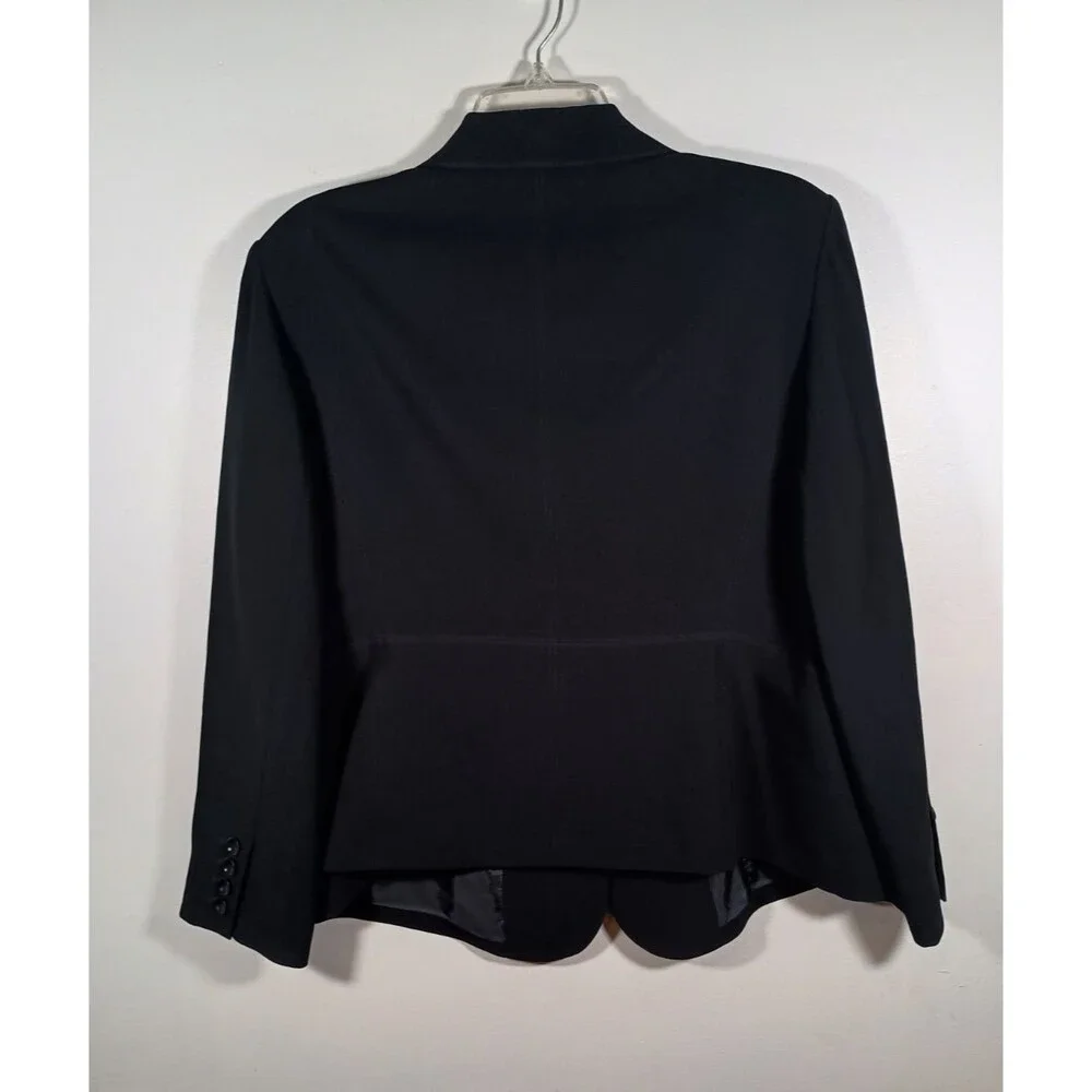 Talbots Petites Black Single Button Workwear Career Womens Blazer Size 12W